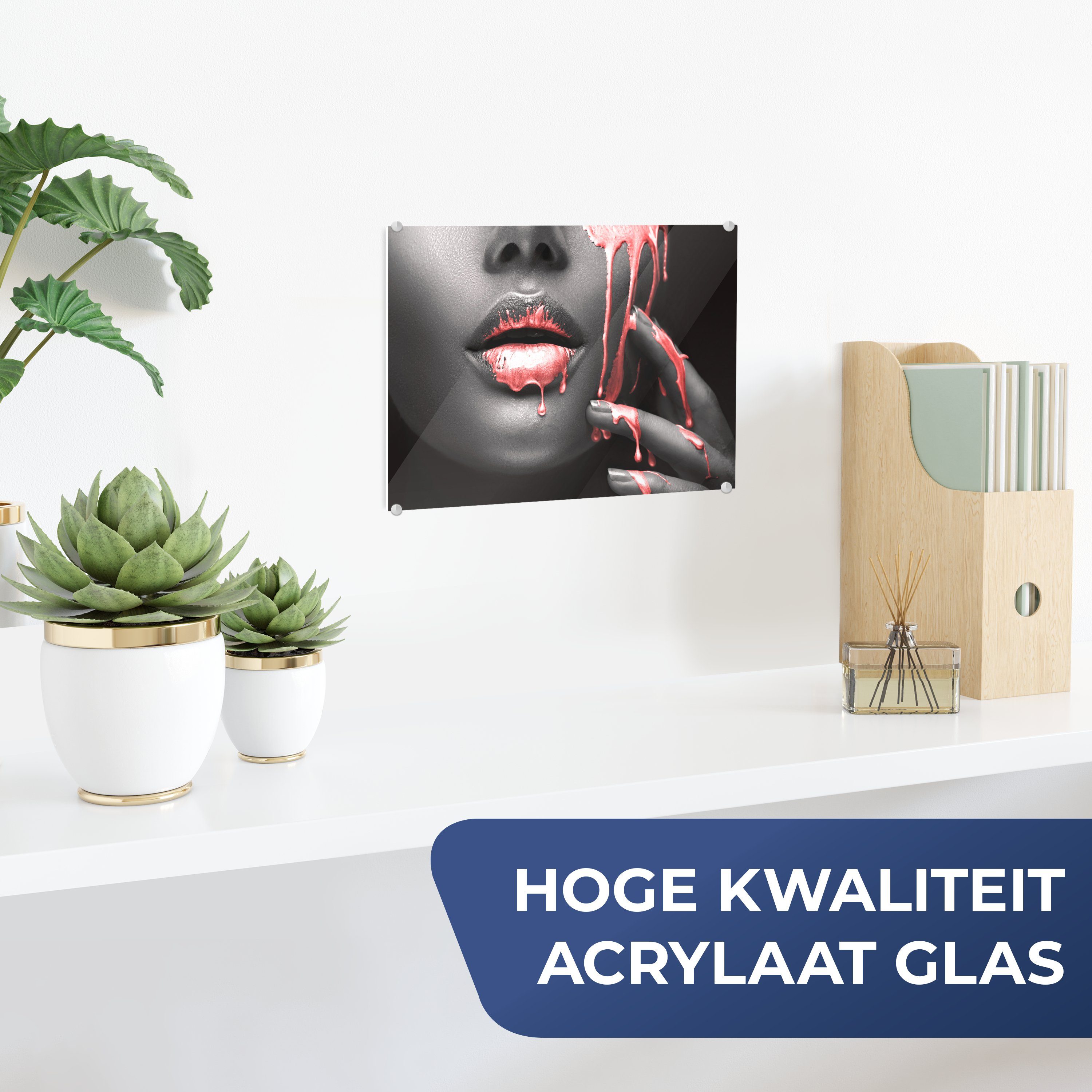 MuchoWow Acrylglasbild Lippen - Rot - günstig online kaufen