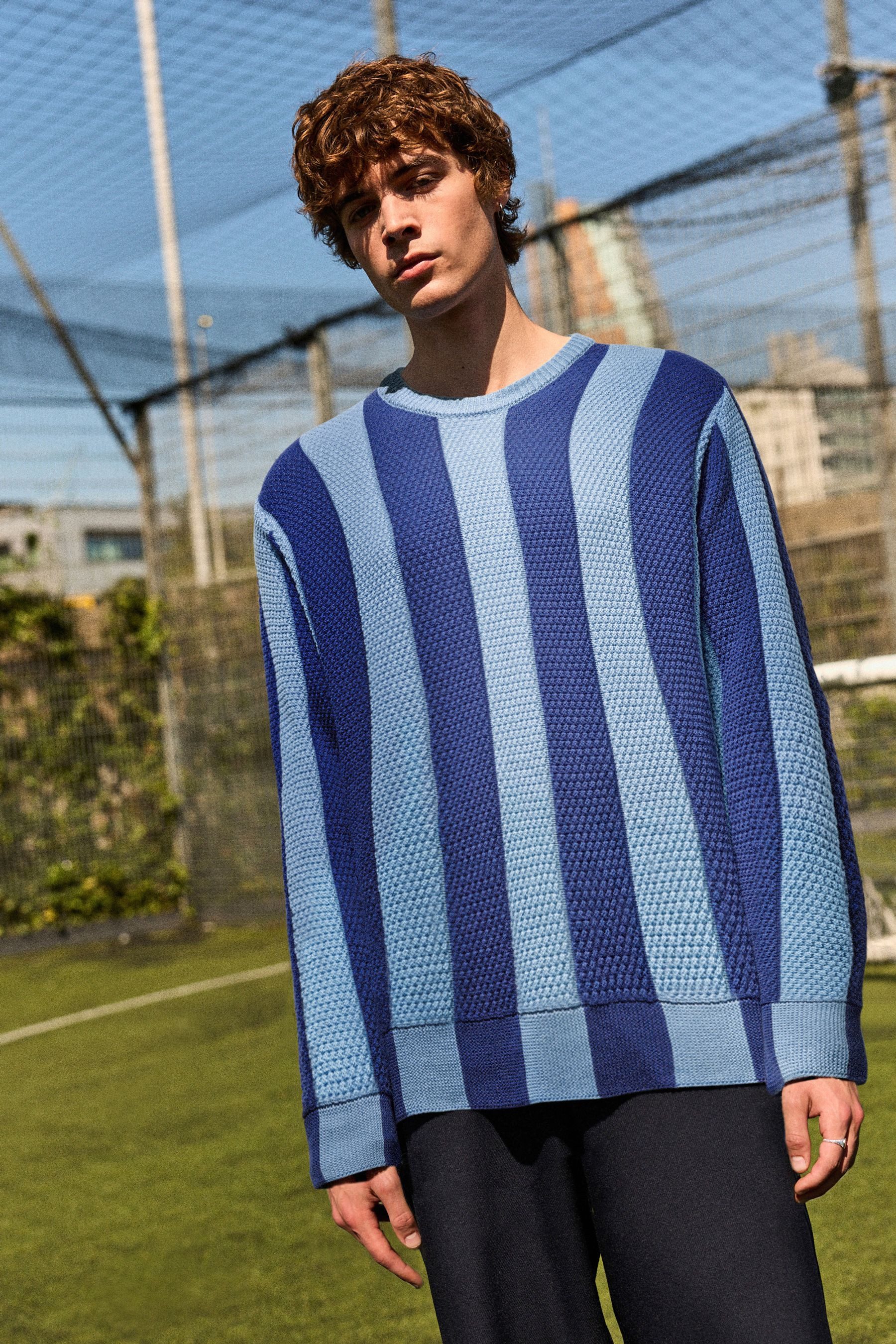 Next Rundhalspullover EDIT Gestreifter Regular Fit Rundhalspullover (1-tlg)
