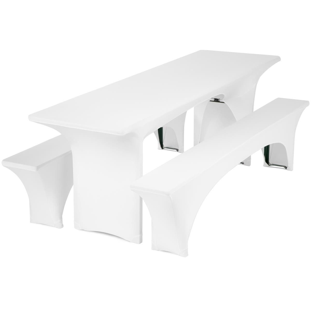 Gräfenstayn Hussen-Set Biertischhussen Bierzeltgarnitur 50cm 70cm, Biertischhussen 3 tlg Bierzeltgarnitur 50cm oder 70cm breite