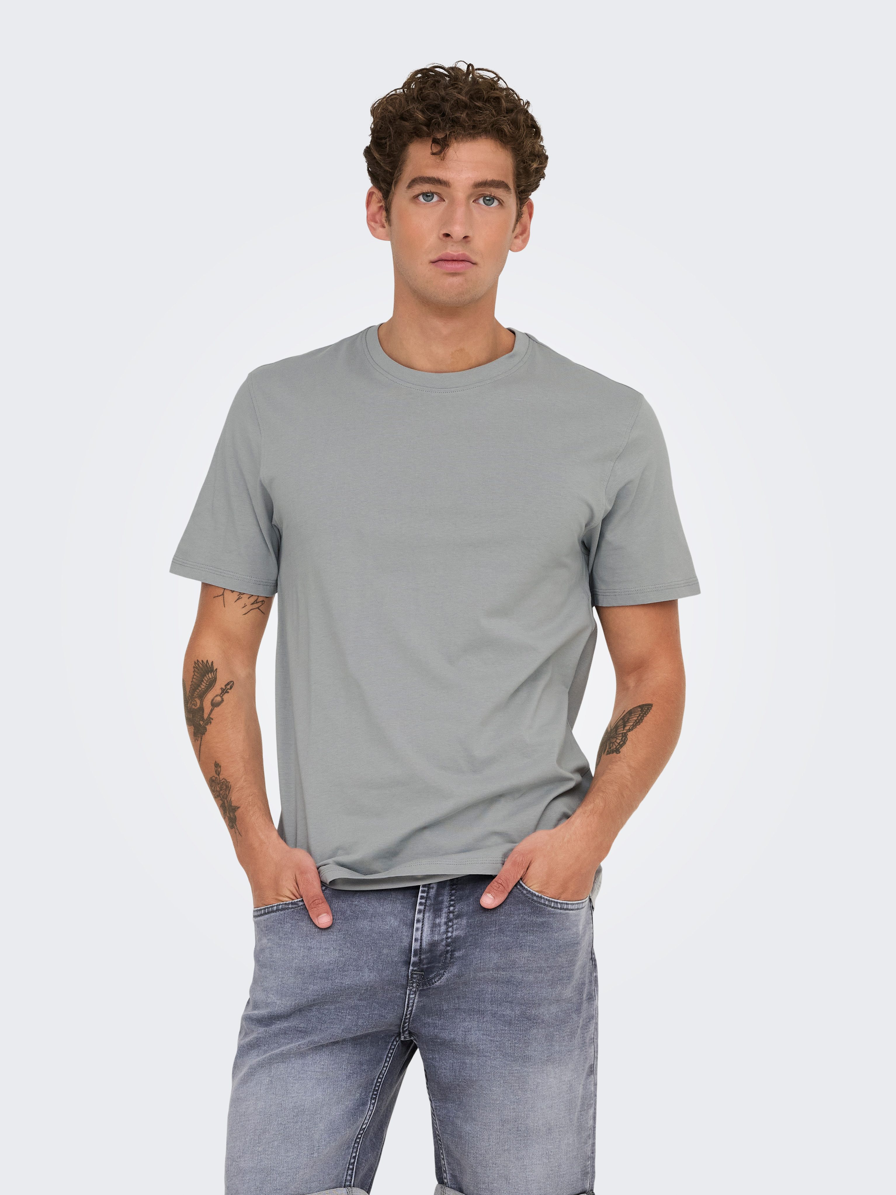 ONLY & SONS Rundhalsshirt ONSMAX LIFE REG SS STITCH TEE günstig online kaufen