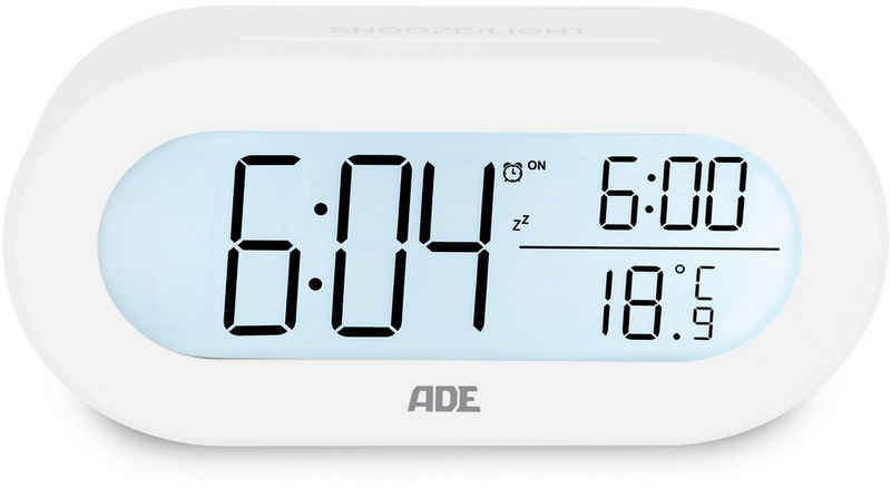 ADE Wecker »CK2134 digitaler Wecker« Snoozefunktion & Thermometer, LCD-Display mit Hintergrundbeleuchtung