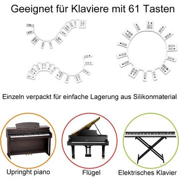 NUODWELL Aufkleber Farbe Kieselgel Entfernbar Klavier Keyboard für 88/61 Tasten Tastatur