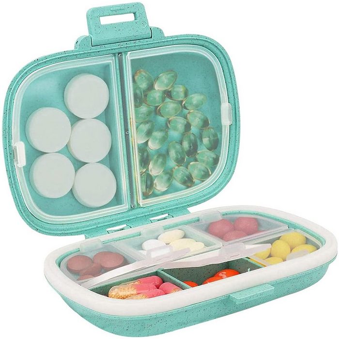 Mmgoqqt Pillendose Pillendose Tablettenbox 8 Fächer Handlicher Medikamentenbox
