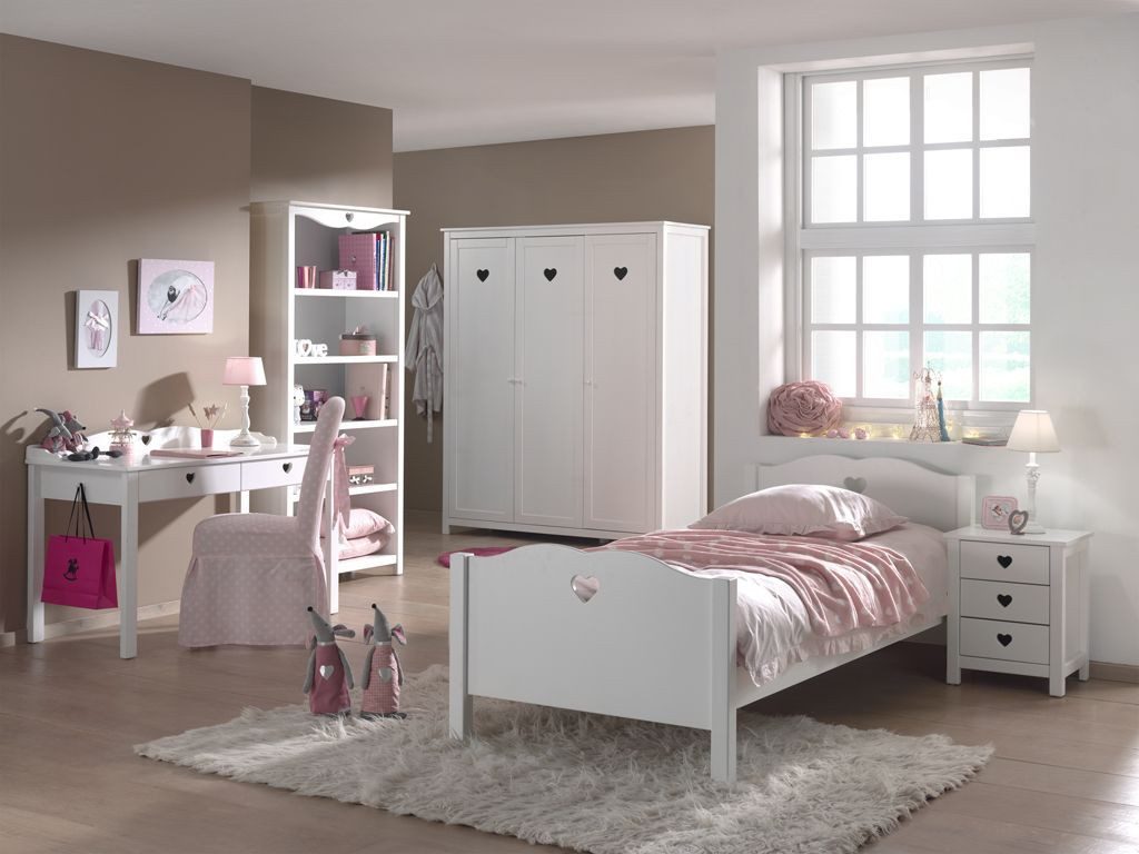 Natur24 Kinderbett 5 teiliger Set Kieferholz MDF Farbe Weiß