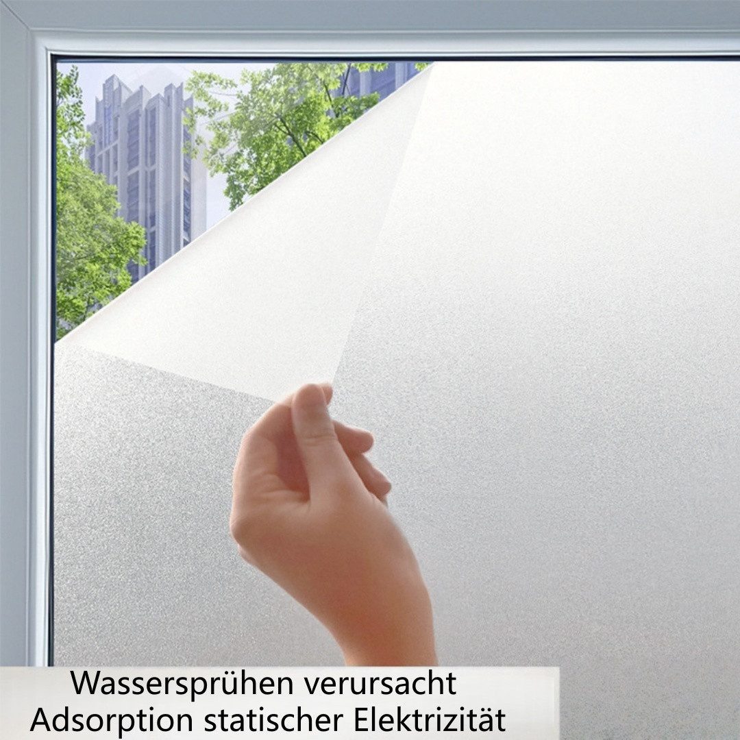 FOUORTUNATE-BEE Fensterfolie Statische Milchglas Fensterfolie blickdicht, selbsthaftend matt, Sichtschutz Fensterfolie ohne Kleber für Bad, Küche & Fenster – Bild 2 von 5