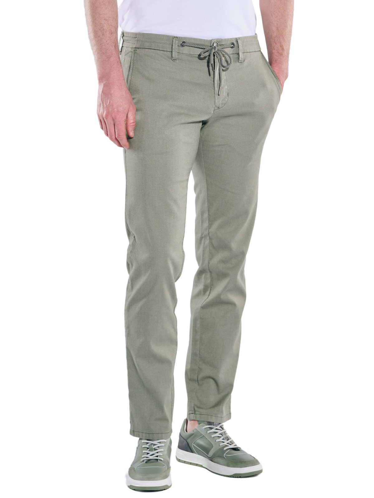 Engbers Chinohose Herren Chino mit Tunnelzug aus Baumwolle, Khaki