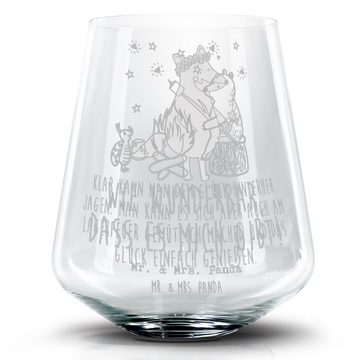 Mr. & Mrs. Panda Cocktailglas Bär & Marienkäfer Lagerfeuer - Transparent - Geschenk, Cocktail Glas, Premium Glas, Laser-Gravierte Motive