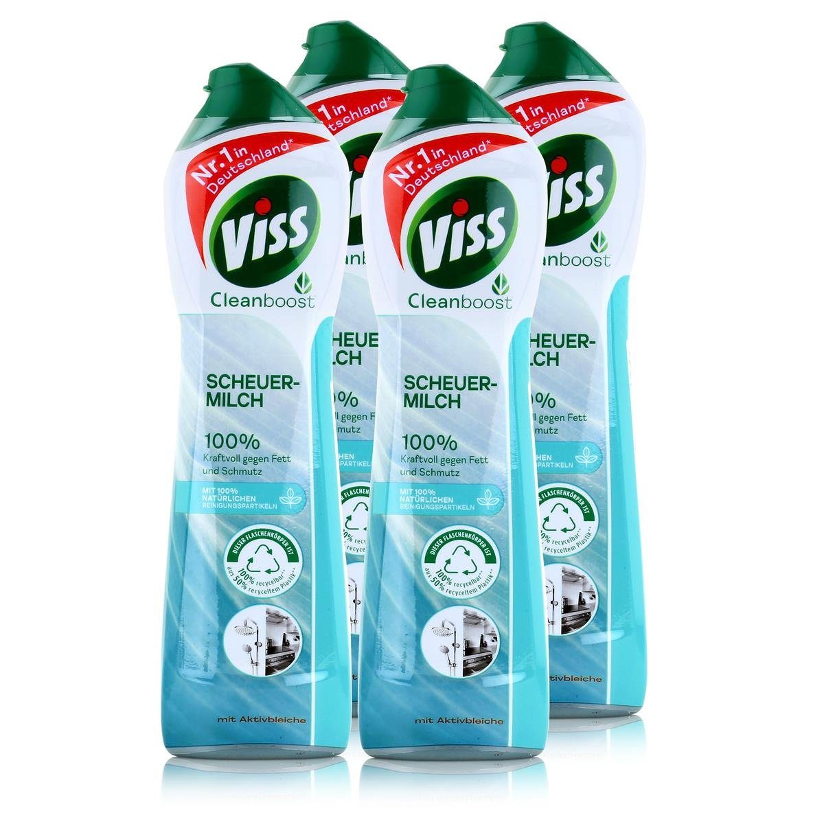 Viss Cleanboost Scheuer-Milch mit Aktivbleiche 500ml (4er Pack) Allzweckreiniger
