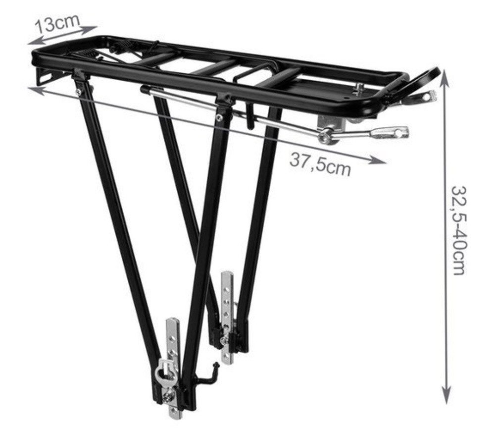 Trizand Fahrrad-Gepäckträger Fahrrad Gepäckträger (Spar-Set, 1-St., einfache Montage), Sicherer Halt auch bei voller Beladung