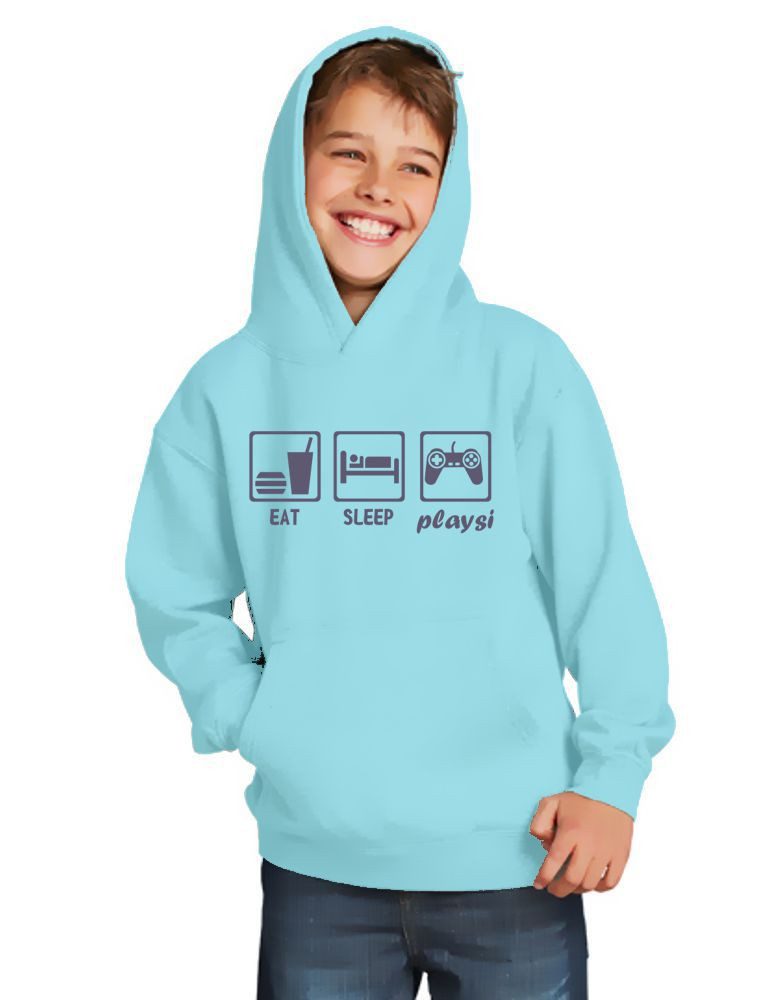 coole-fun-t-shirts Hoodie EAT Sleep PLAYSI Kinder Sweatshirt mit Kapuze Hoodie Gr.128-164 cm – Bild 2 von 3