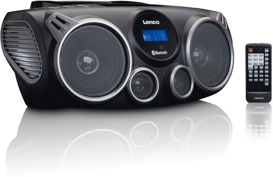 Lenco SCD-100BK Radio mit CD, MP3, BT, USB Radio (FM-Tuner), Tragbares CD-Radio  mit Bluetooth-Funktion