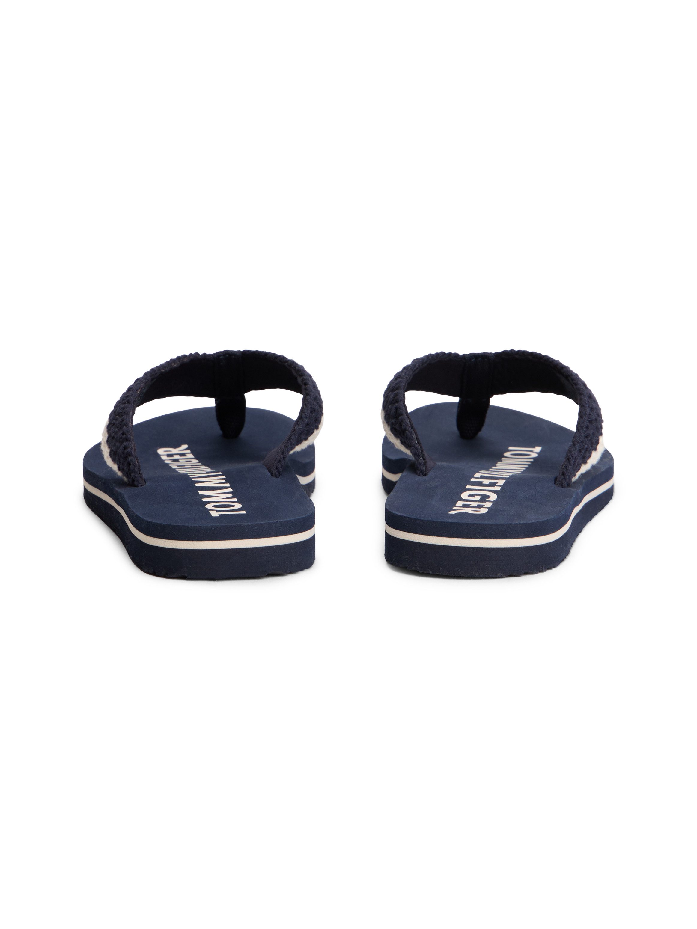 Tommy Hilfiger TH CROCHET SUMMER SANDAL Zehentrenner Dianette, Strandschuh in sommerlicher Häkeloptik