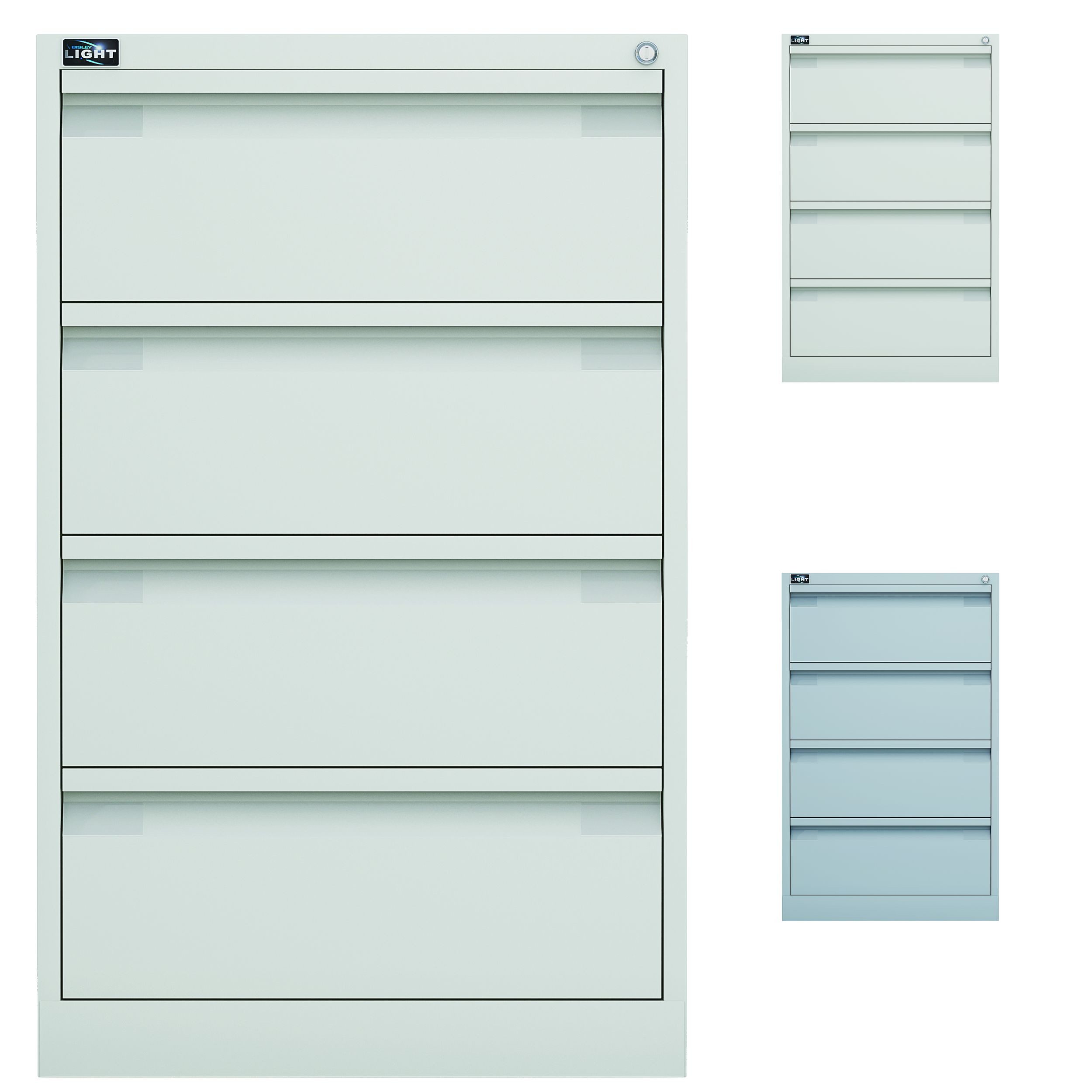 Bisley Aktenschrank ECO Karteischrank DIN-A5 in Lichtgrau - Maße: H 92 x B 57 x T 62 cm