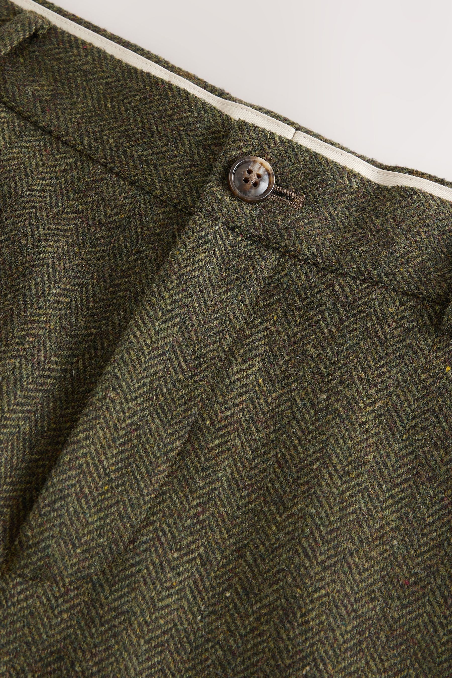 Next Anzughose Slim Fit Anzugshose mit Fischgrätmuster (1-tlg)