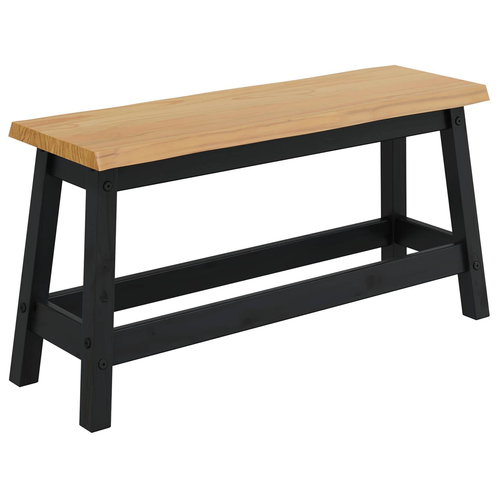 vidaXL Essbank Esstischbank EKAI Schwarz 91,5 x 29 x 45,5 cm (1-St)