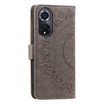 CoverKingz Handyhülle Hülle für Huawei Nova 9 / Honor 50 Handyhülle Flip Case Cover Etui 16,69 cm (6,57 Zoll), Klapphülle Schutzhülle mit Kartenfach Schutztasche Motiv Mandala