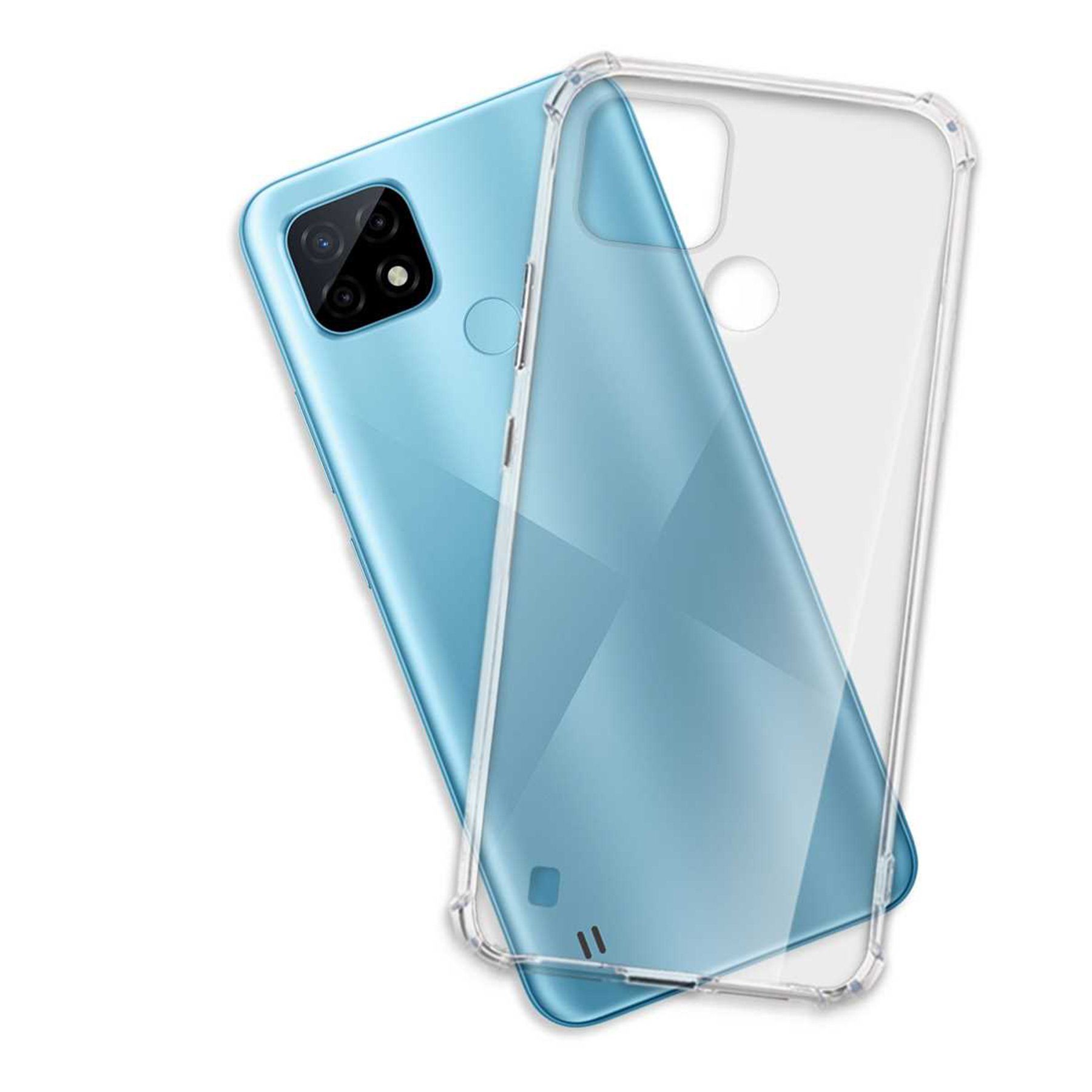 mtb more energy Smartphone-Hülle Clear Armor Case für Realme C21 (RMX3201), Transparente TPU Schutzhülle Case Backcover mit Anti-Shock Verstärkung