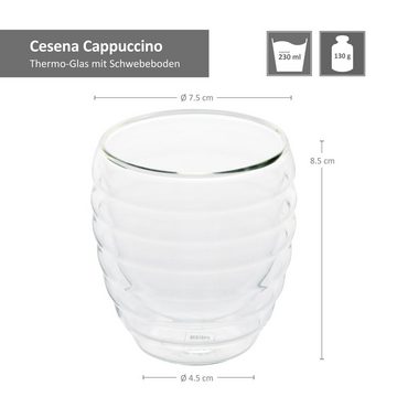 MamboCat Latte-Macchiato-Glas Cappuccinoglas Cesena 4er-Set - 12411, Glas