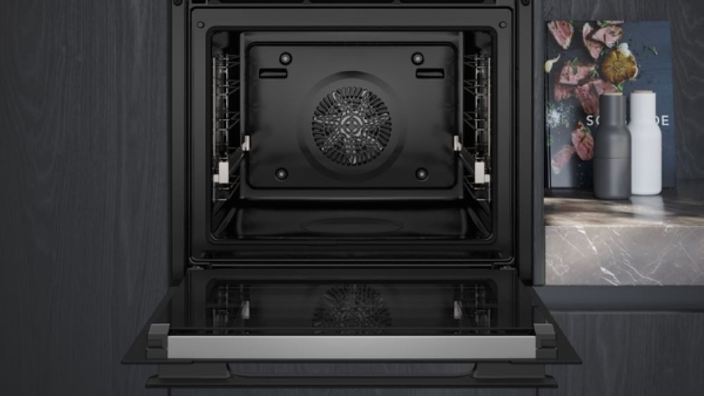 SIEMENS Einbaubackofen iQ700 HB976GMB1, iQ700 Einbau-Backofen, Schwarz, Edelstahl, EEK: A+, Pyrolyse-Selbstreinigung, activeClean - Pyrolytische Selbstreinigung