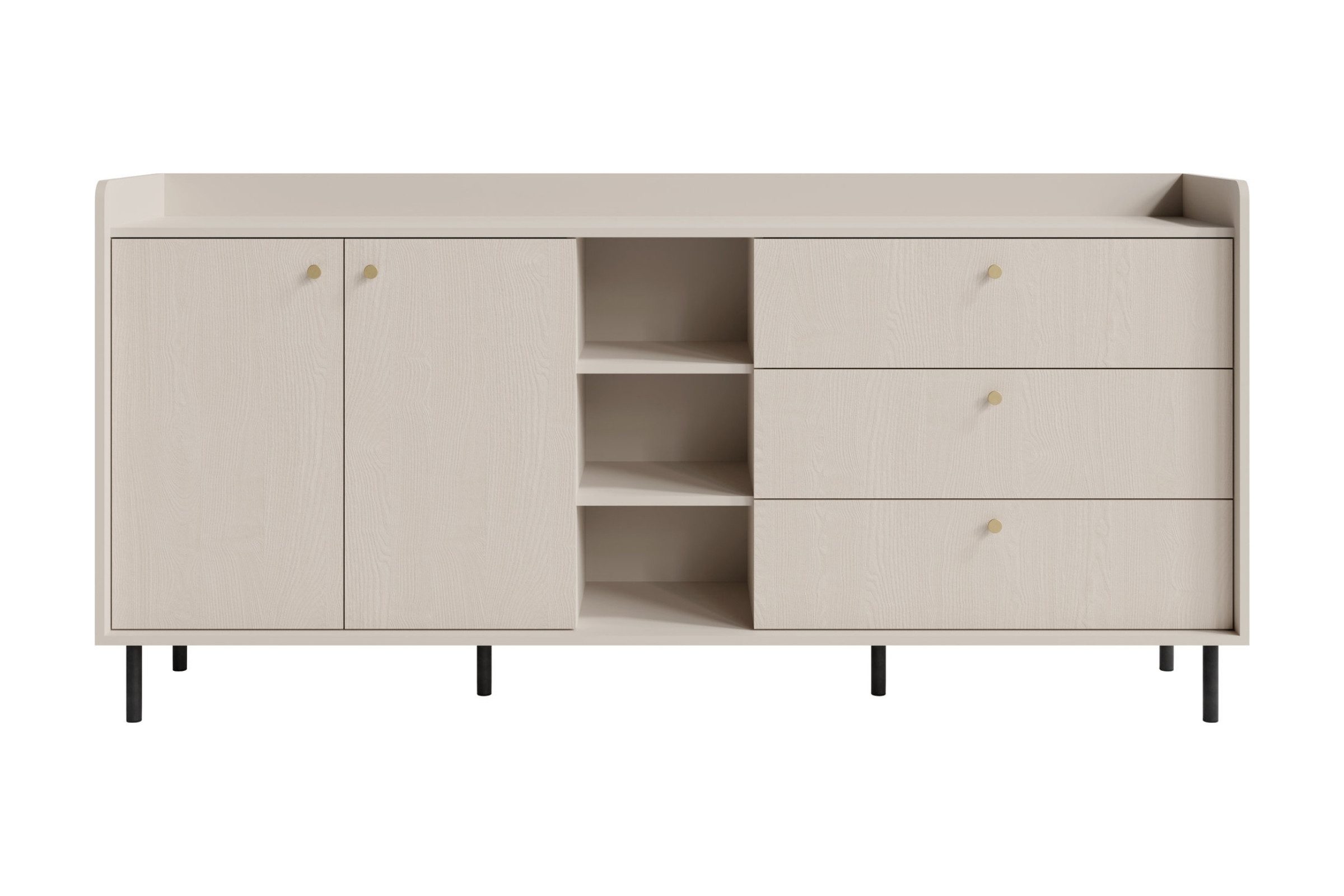 Deine Möbel 24 Kommode GEORGIA 04 Sideboard 193,5 / 91 / 42 cm (B/H/T) (Set, 3 St., Wohnzimmer Schlafzimmer), GEORGIA-Kollektion Beige Sandbeige