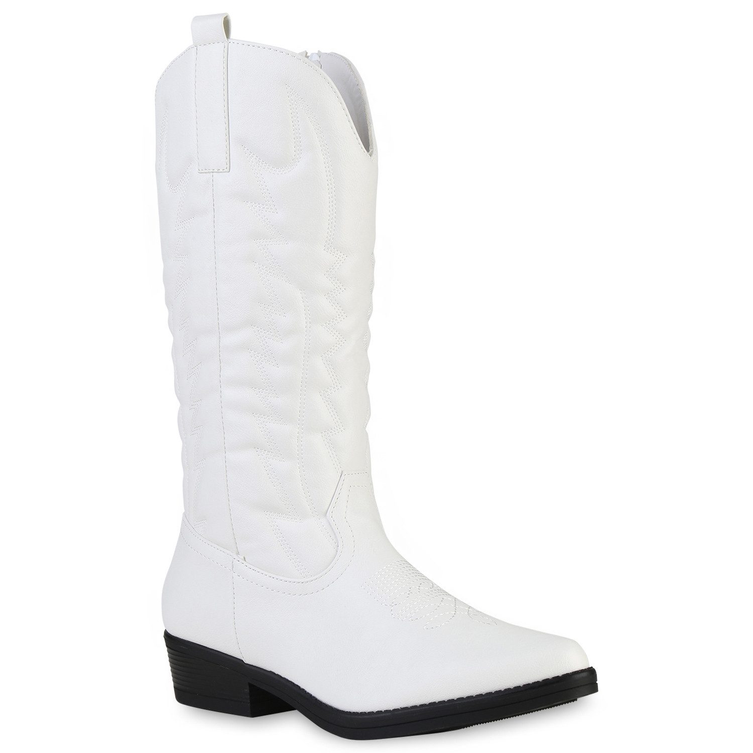 VAN HILL 839106 Cowboystiefel Damen Leicht Gefütterte Cowboystiefel Stiefel Stickereien