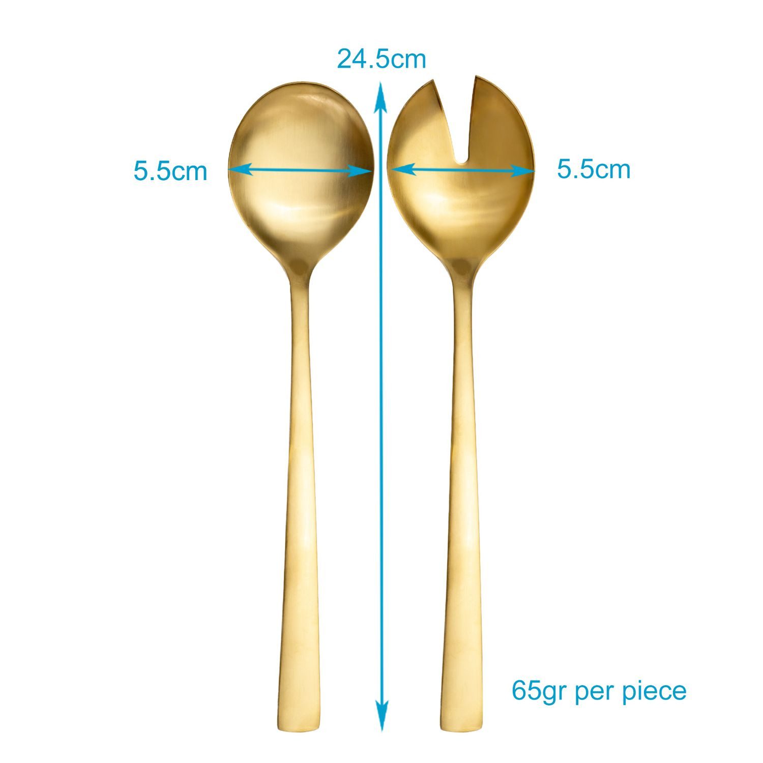Intirilife Salatbesteck (Set, 2-tlg., 1x Salatgabel, 1x Servierlöffel), Salatbesteck Set Edelstahl 2-teilig mit Salatgabel Servierlöffel