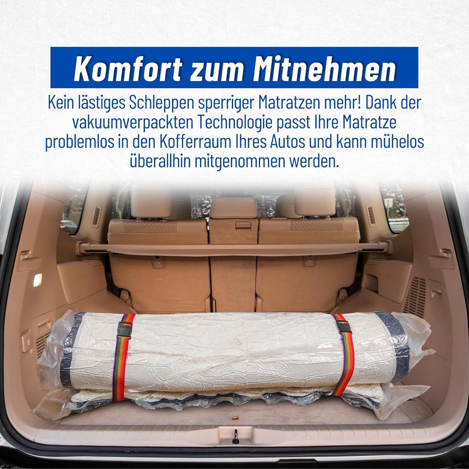 scarnatti Vakuumierbeutel Vakuumversiegelte Matratzenbeutel mit Reißverschluss für Matratzen, Platzsparend für Matratzen 80/90/100x200cm & XXL-Größe 245x130cm – Bild 2 von 5