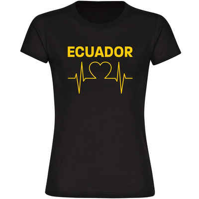 multifanshop T-Shirt Damen Ecuador - Herzschlag - Frauen