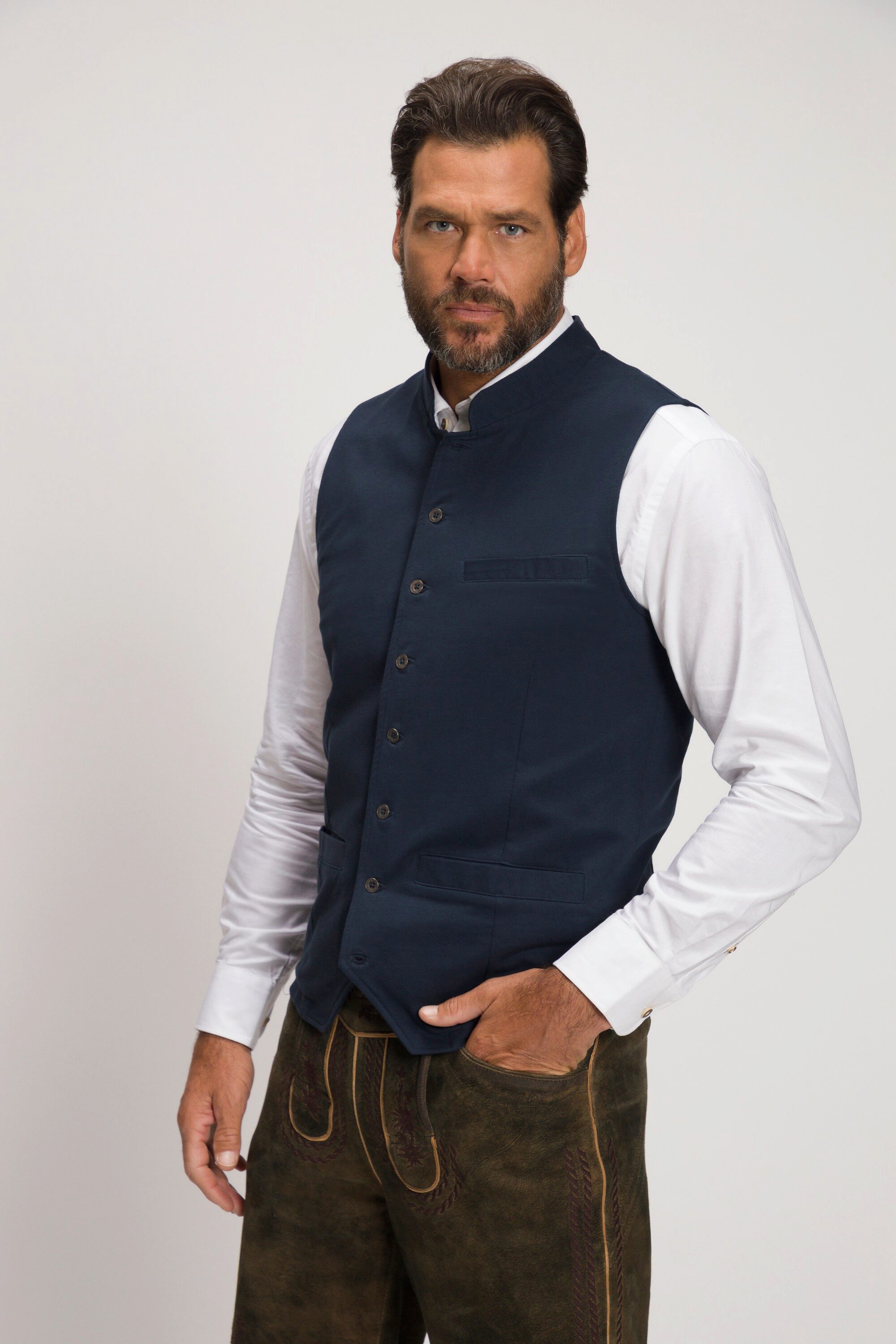Steppweste JP1880 Weste Tracht Sweat Stehkragen Stickerei