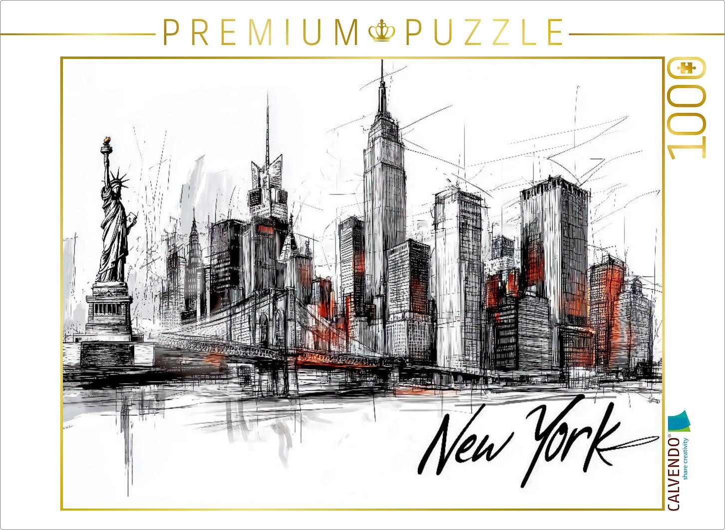 CALVENDO Puzzle CALVENDO Puzzle New York, 1000 Teile Lege-Größe 64x48cm Foto-Puzzle f, 1000 Puzzleteile