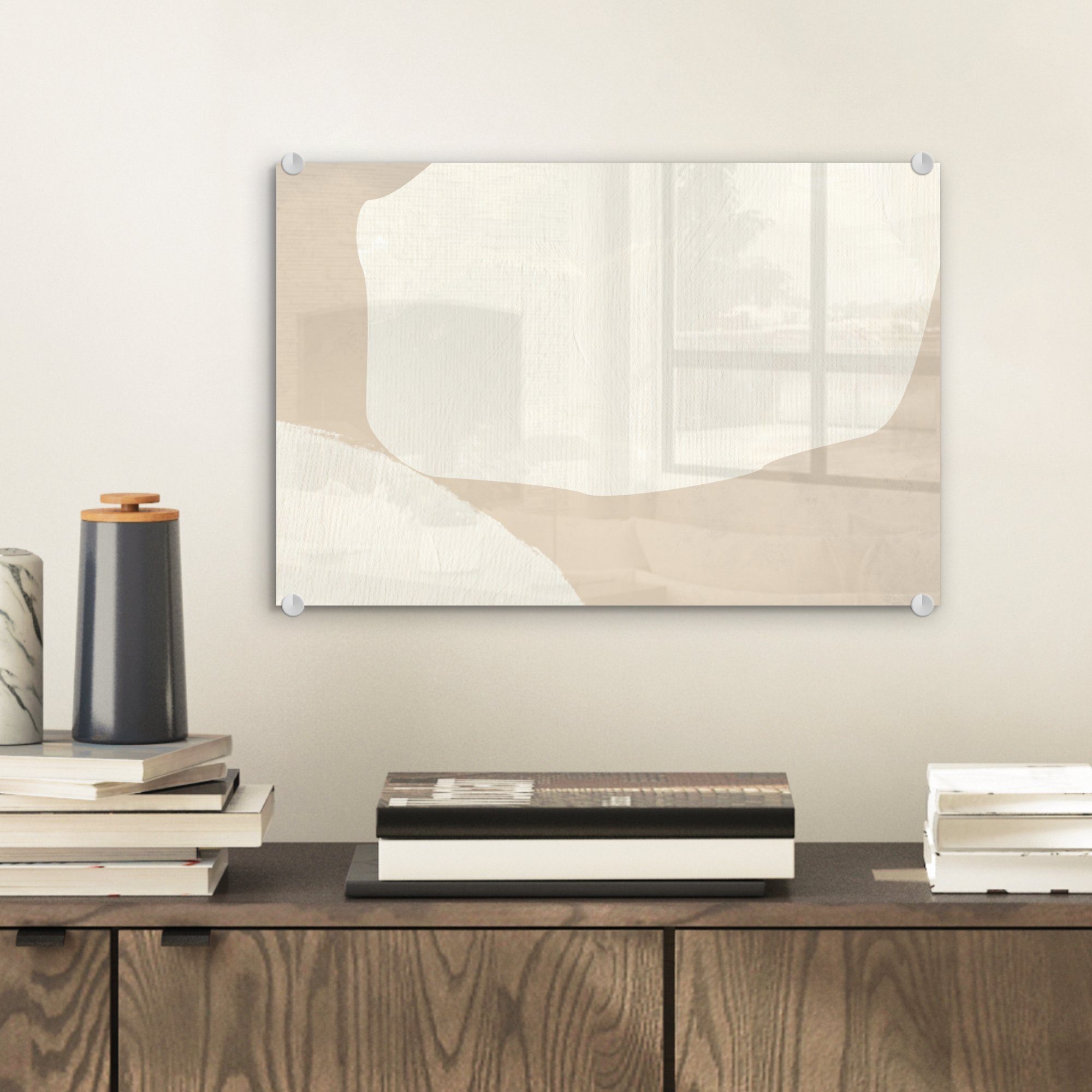 MuchoWow Acrylglasbild Beige - Abstrakt - günstig online kaufen