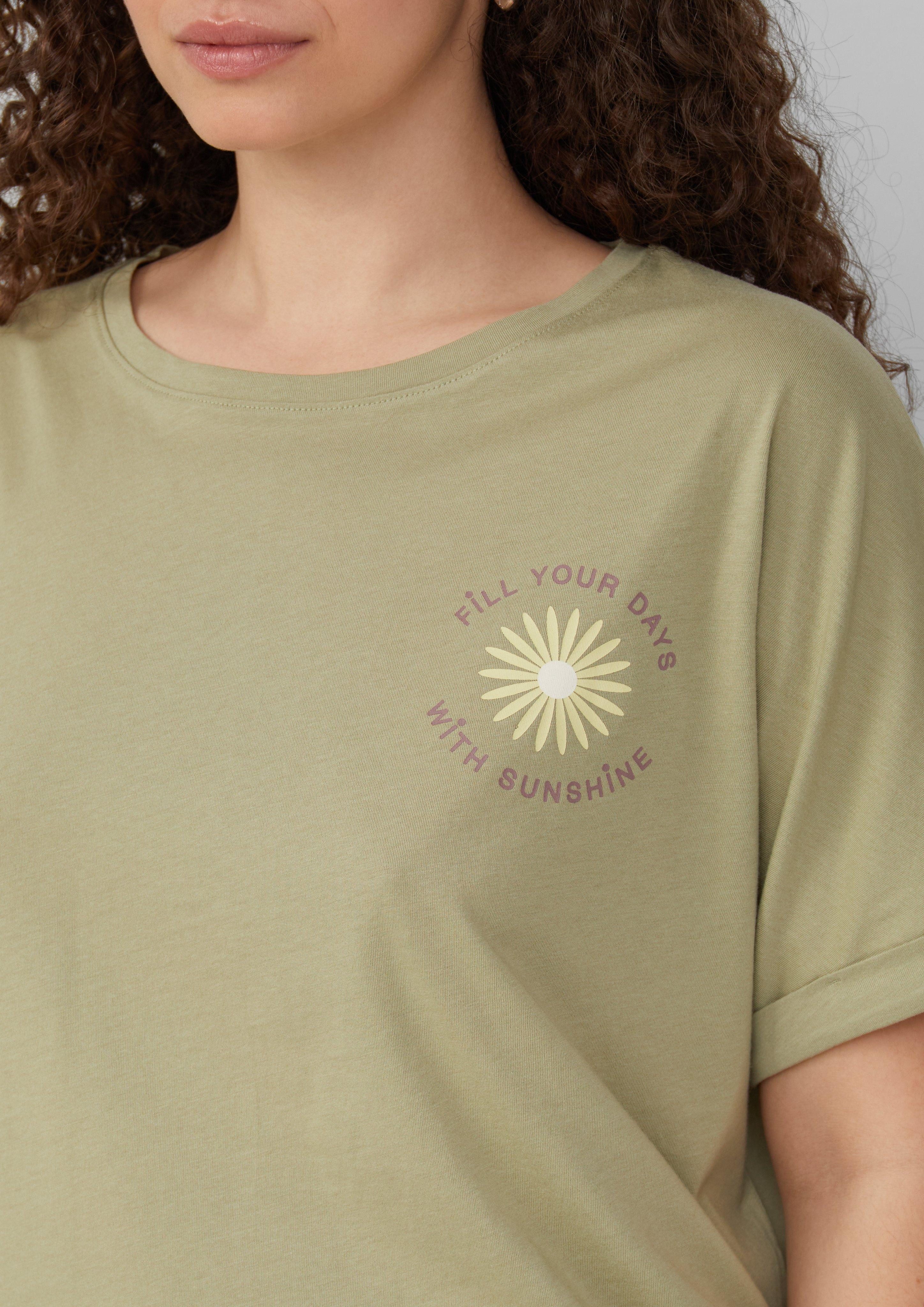 QS Kurzarmshirt Lockeres T- Shirt mit günstig online kaufen