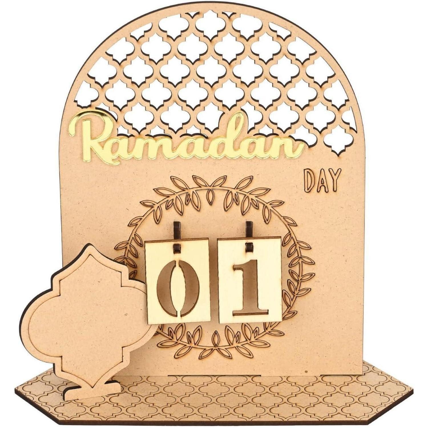 LuxusKollektion DIY-Adventskalender Ramadankalender Holz Kinder Eid Mubarak Adventskalender style 2