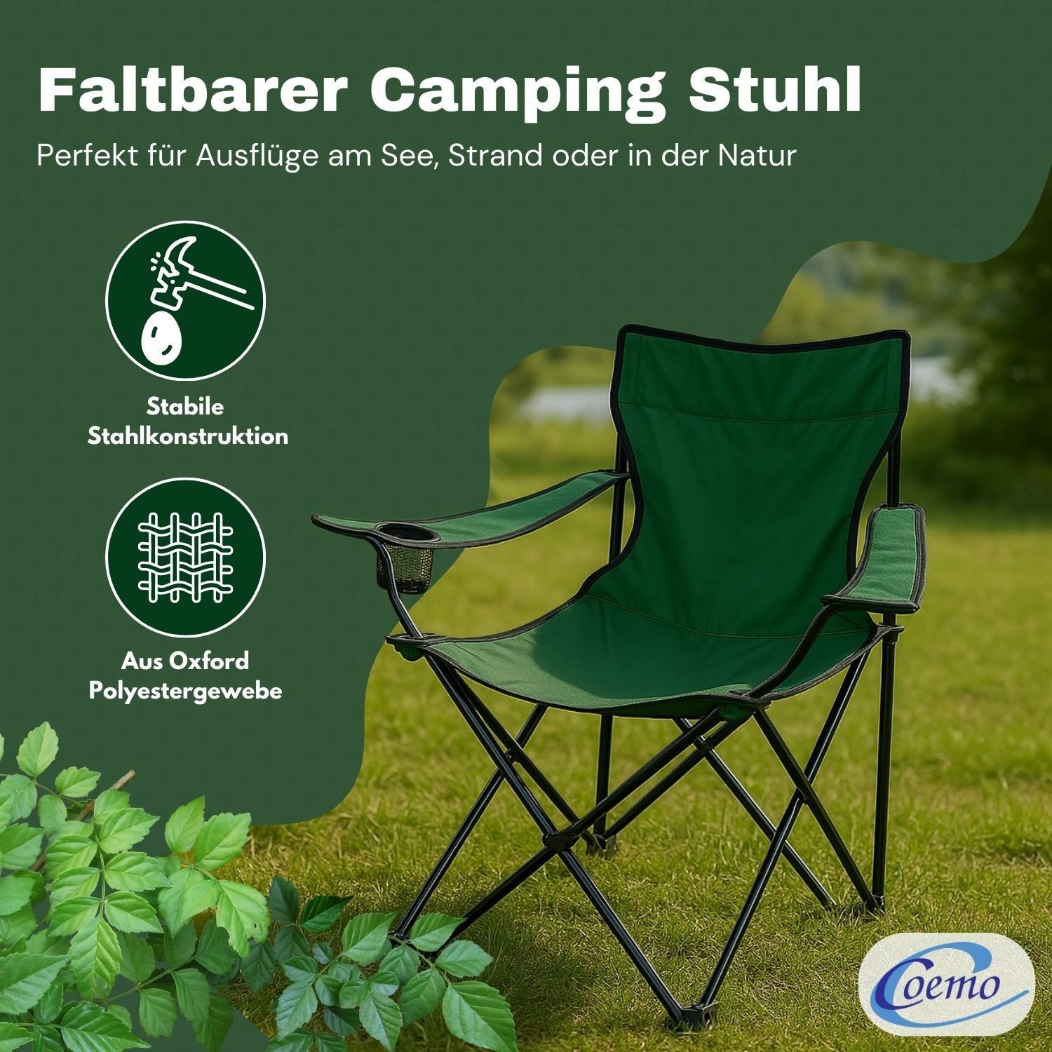 Coemo Gartenstuhl, faltbarer Campingstuhl Grün mit günstig online kaufen