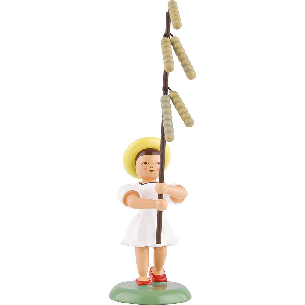 Blank Kunstgewerbe Dekofigur Blumenkind mit Haselblüte (12cm) von Blank Kunsthandwerk
