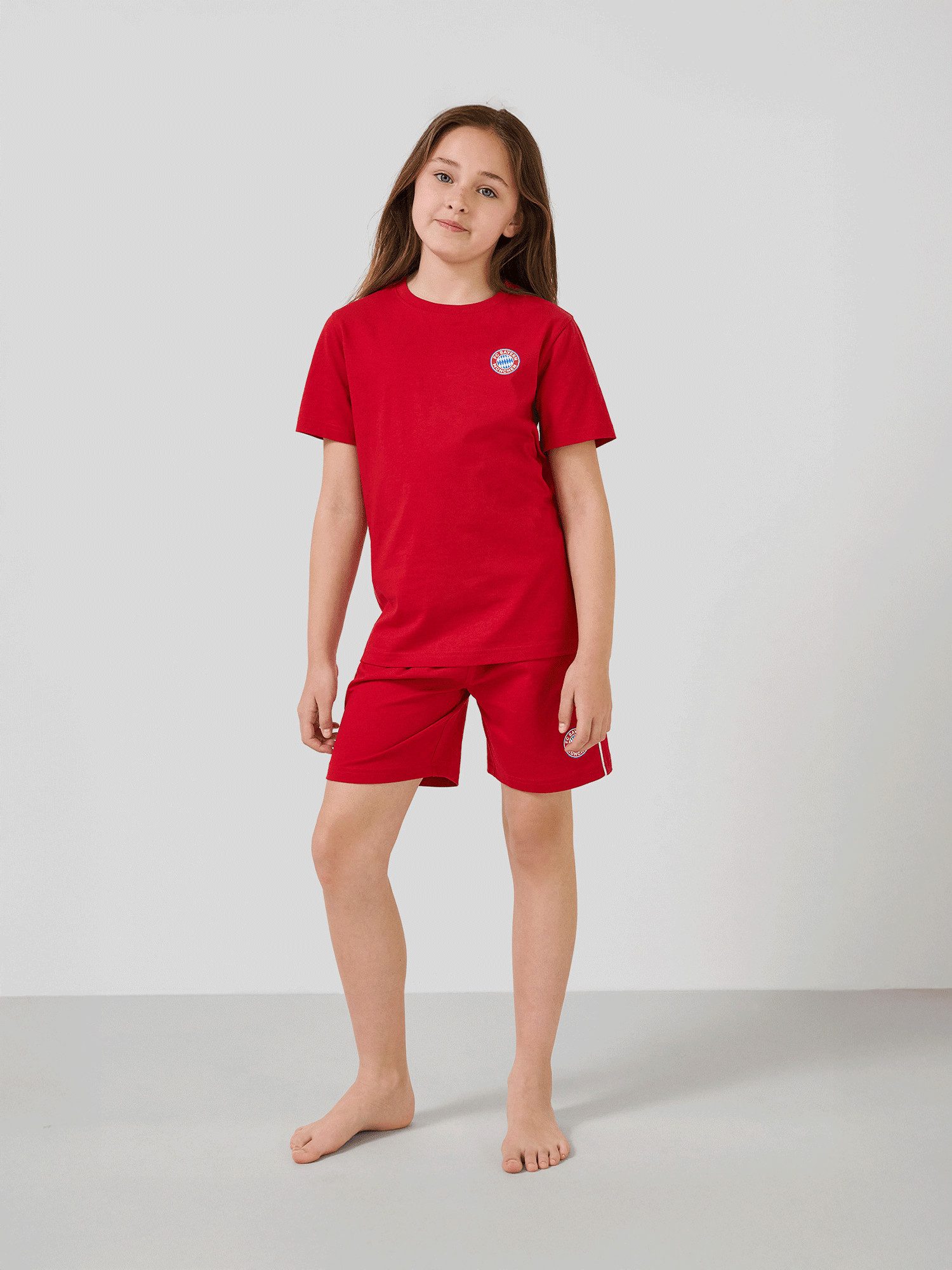 FC Bayern München Schlafanzug FC Bayern München, Schlafanzug kurz Essentials, Kinder, Rot