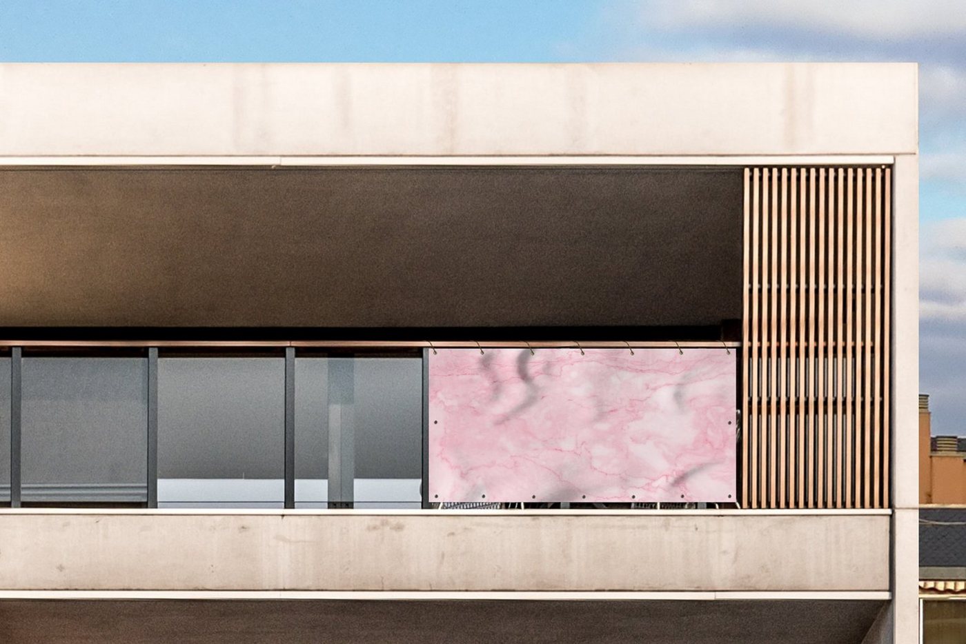 Thumbnail - MuchoWow Balkonsichtschutz Marmor - Rosa - Textur - Schick (1-St) Balkon Sichtschutz 90x200, Windschutz für Zaun PVC, 20...
