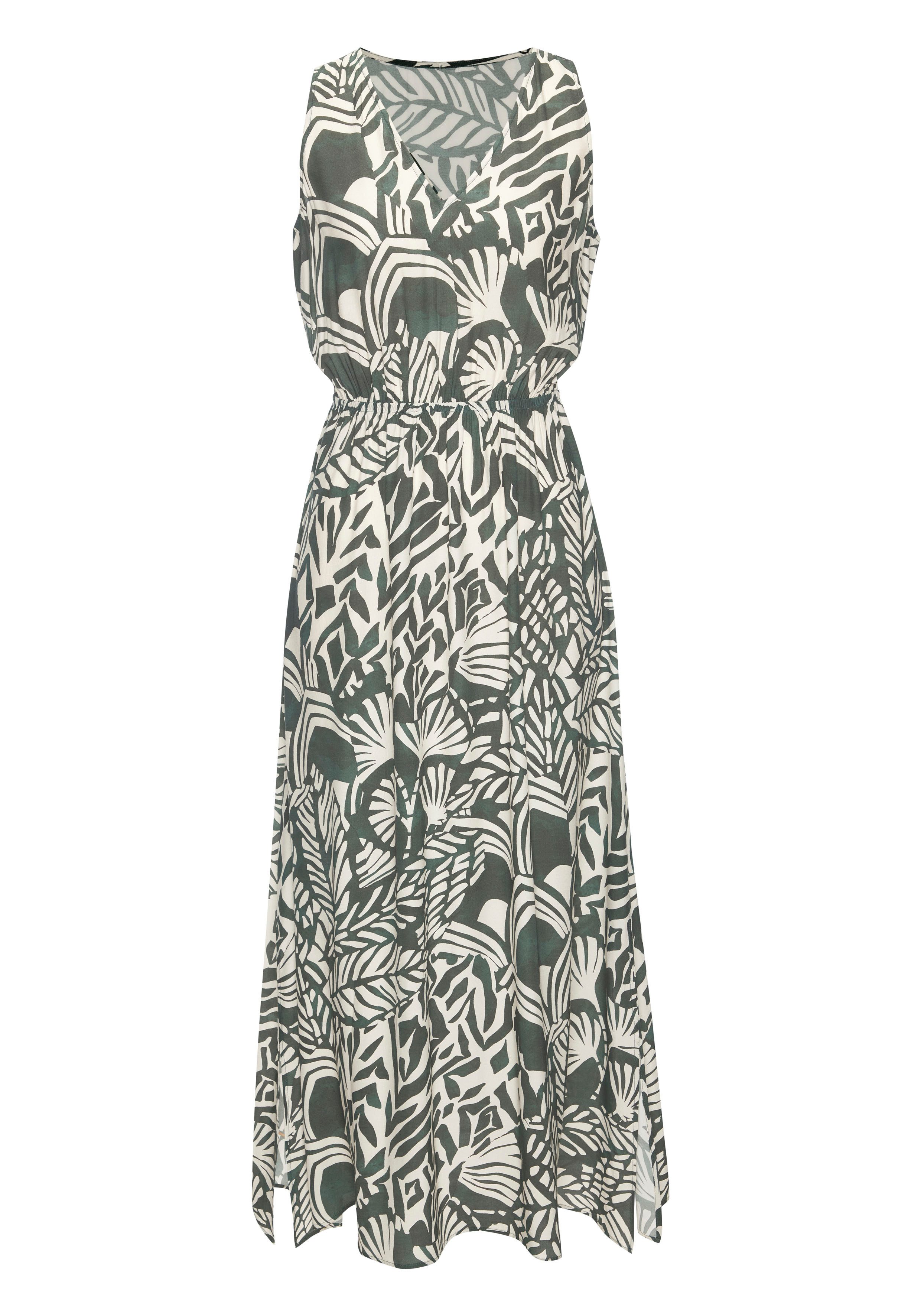 LASCANA Maxikleid mit Alloverprint, seitliche Schlitze, Webware günstig online kaufen