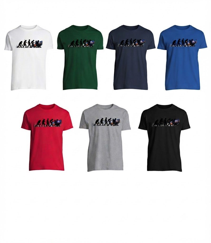 Blondie & Brownie T-Shirt Evolution Gaming Herren Tee Print Gamer Evolution Motiv Rundhals Shirt (Einzelartikel) Evolution Gamer Entwicklung Printmotiv Tee