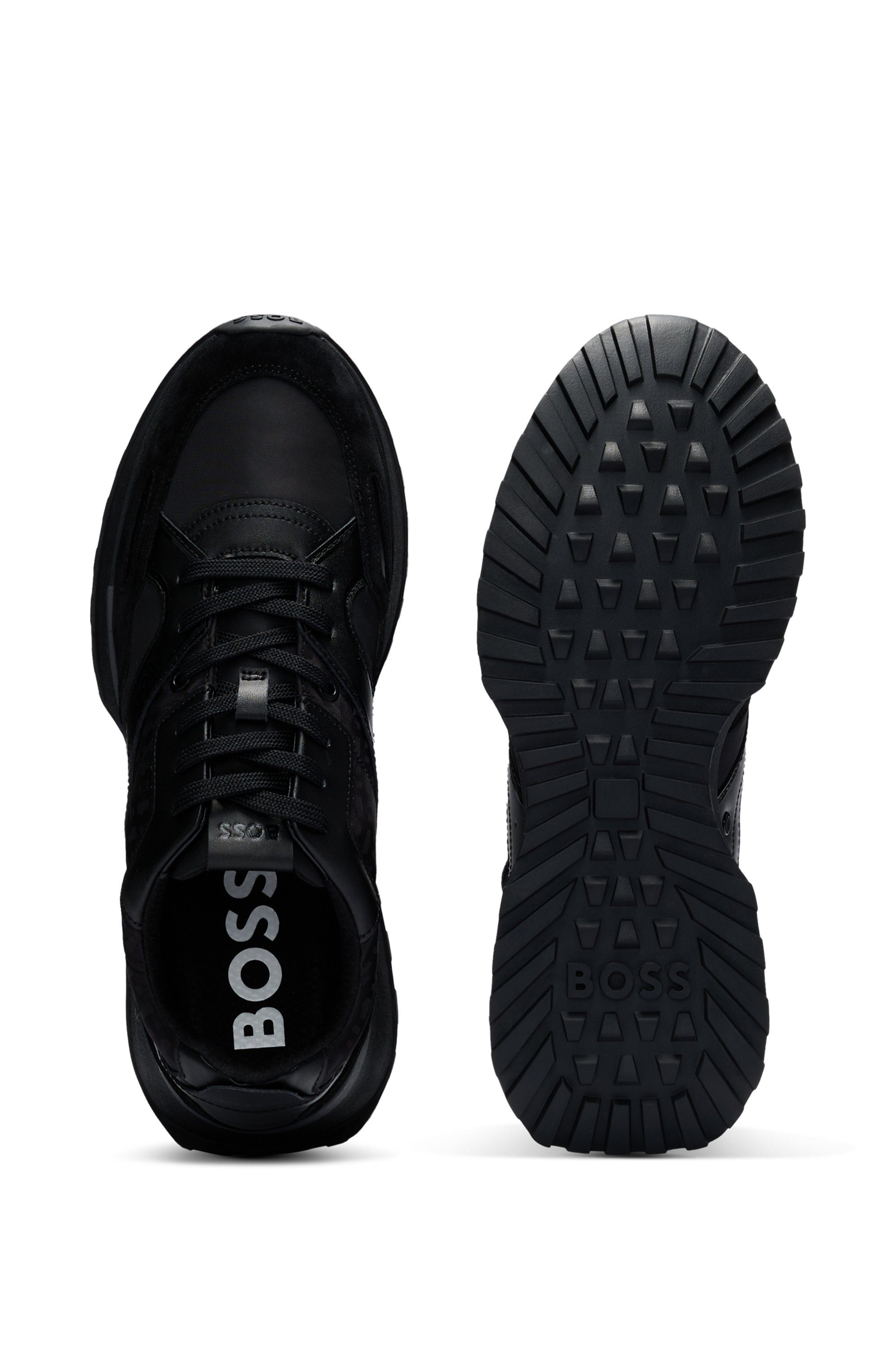 BOSS Jonah_Runn Sneaker High Top Sneaker, Schnürschuh, Halbschuh im Materia günstig online kaufen