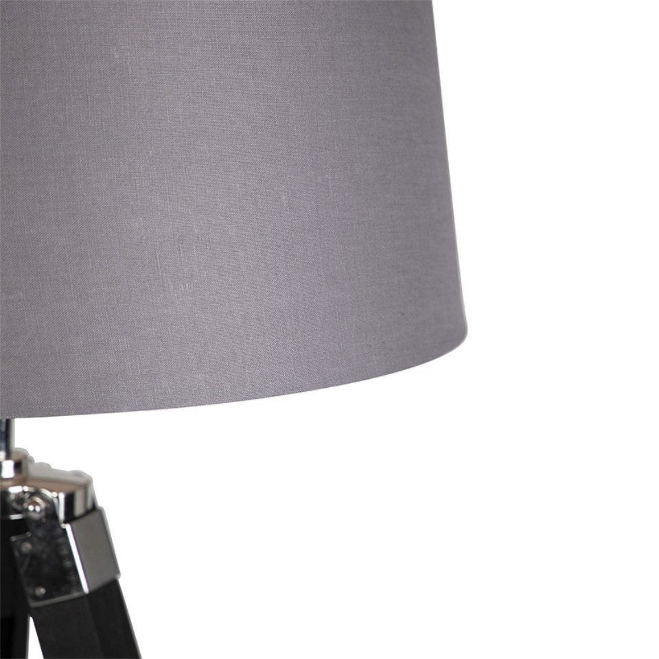 Qazqa Stehlampe Tripod, ohne Leuchtmittel, Warmweiß, QAZQA Stehlampe, e27, Weiß, Holz, Industrie
