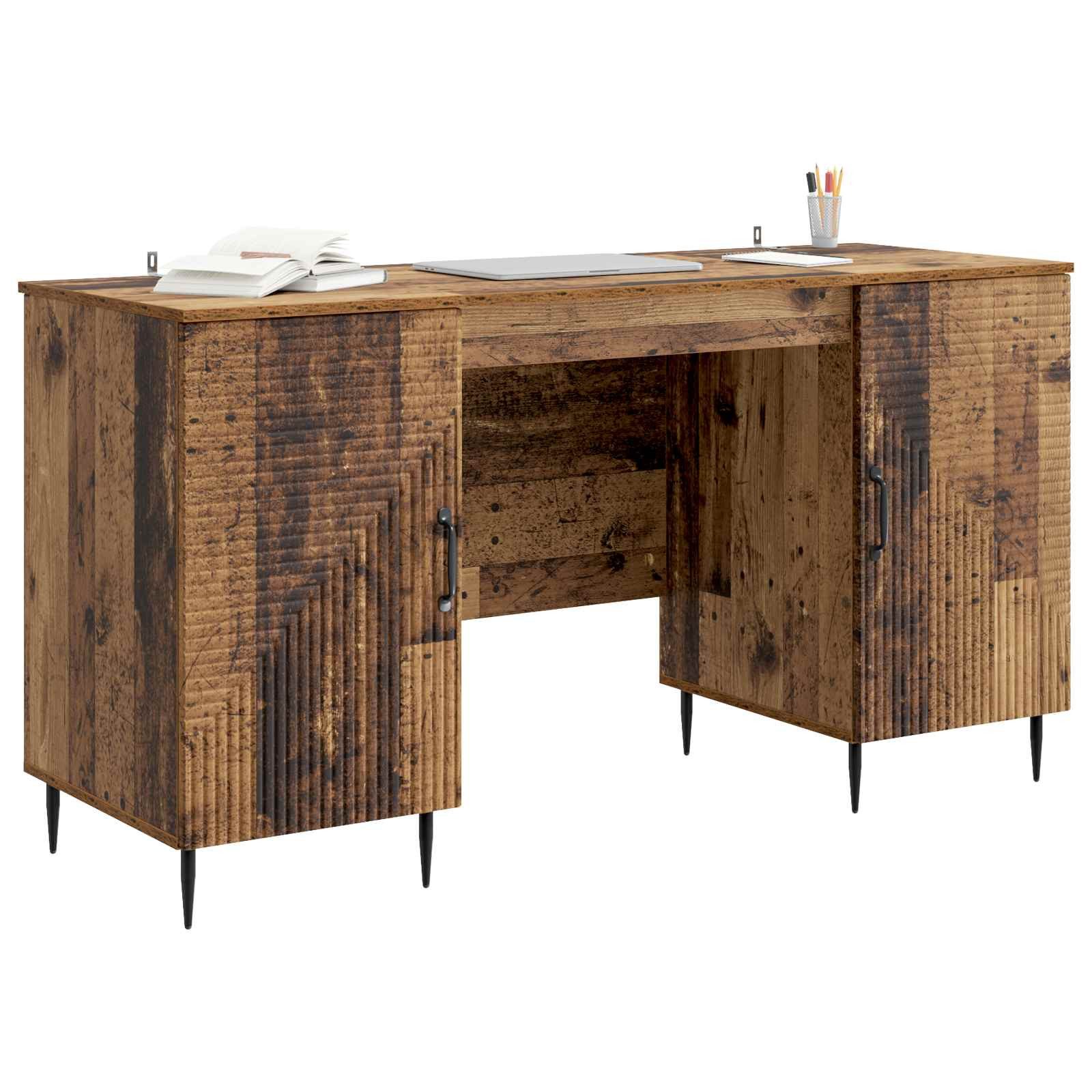 vidaXL Schreibtisch Schreibtisch mit Regal Altholz 142,5 x 50 x 75 cm Holzwerkstoff (1-St)