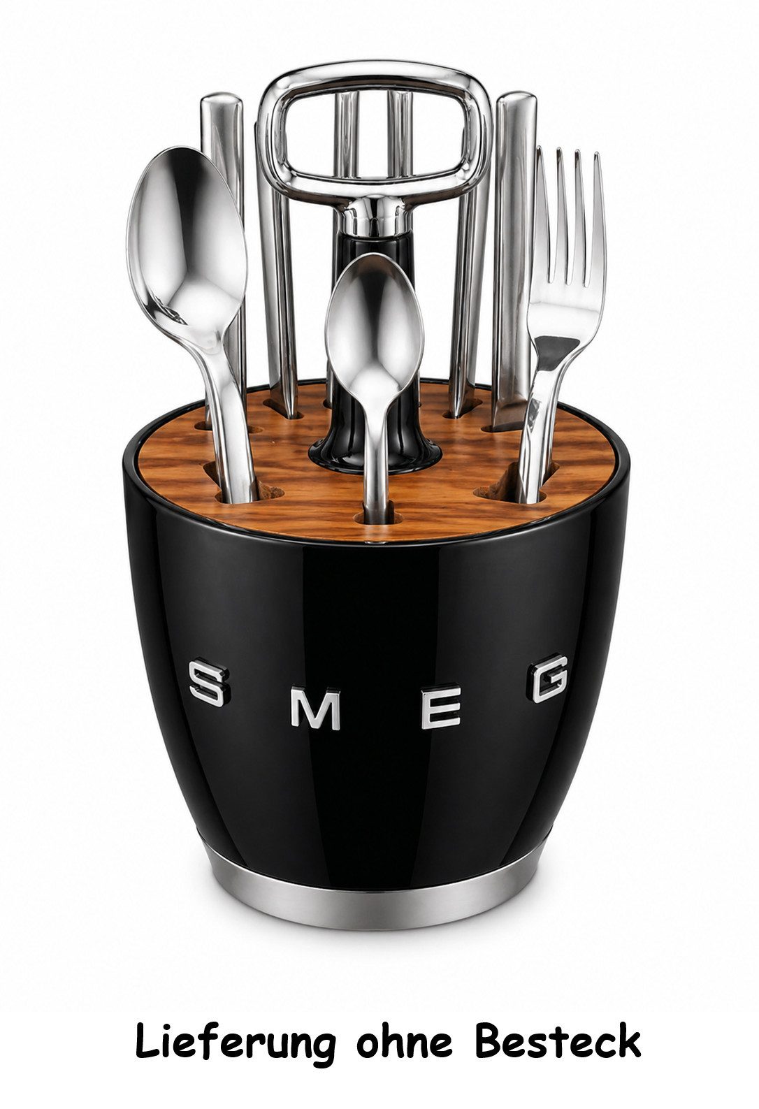 Smeg Besteckhalter SMEG Besteckhalter im Retro-Design ohne Besteck in Schwarz