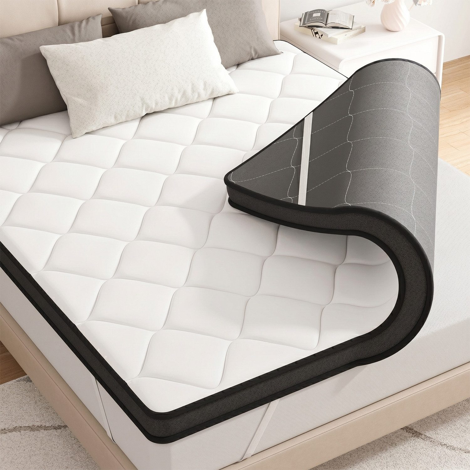 Elemuse, Topper H3 Gel Memory Schaum Matratzentopper, 7.5 cm hoch, (1-tlg), Komfortschaum, Atmungsaktiv, Druckverteilung, Topper für Boxspringbett