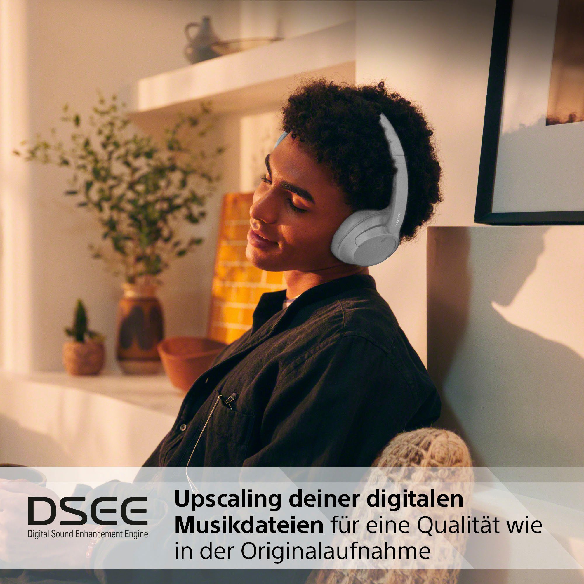 Anrufe Bluetooth) Multi-Point-Verbindung, Google Noise-Cancelling, für Assistant, WH-CH720N Sprachsteuerung, Weiß Over-Ear-Kopfhörer Sony Steuerung Ladestandsanzeige, LED Siri, (Freisprechfunktion, Musik, Alexa, und integrierte