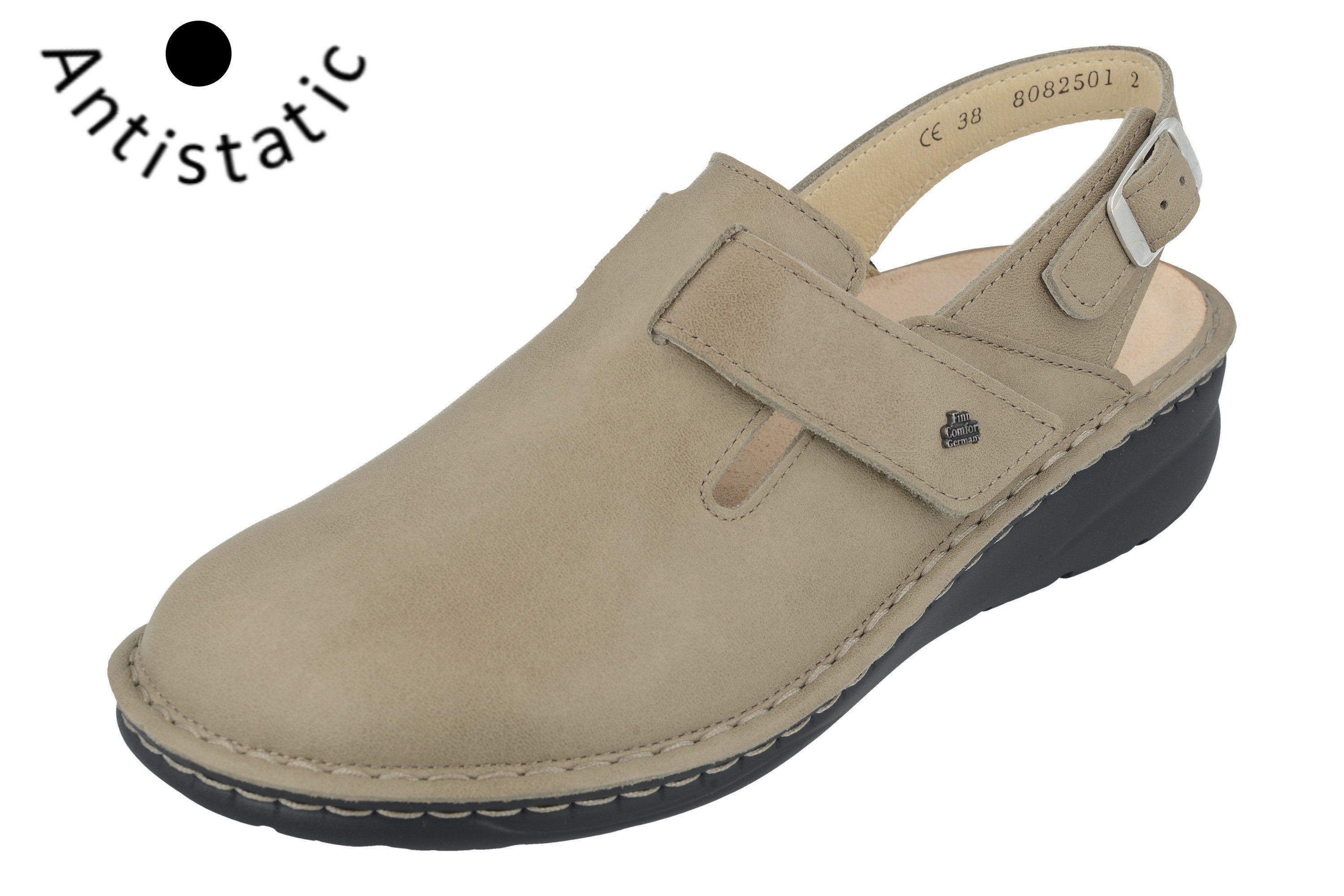 Finn Comfort FINN COMFORT Aveiro Damen Clog antistatic beige Glattleder - Größe: Arbeitsschuh Wechselfußbett
