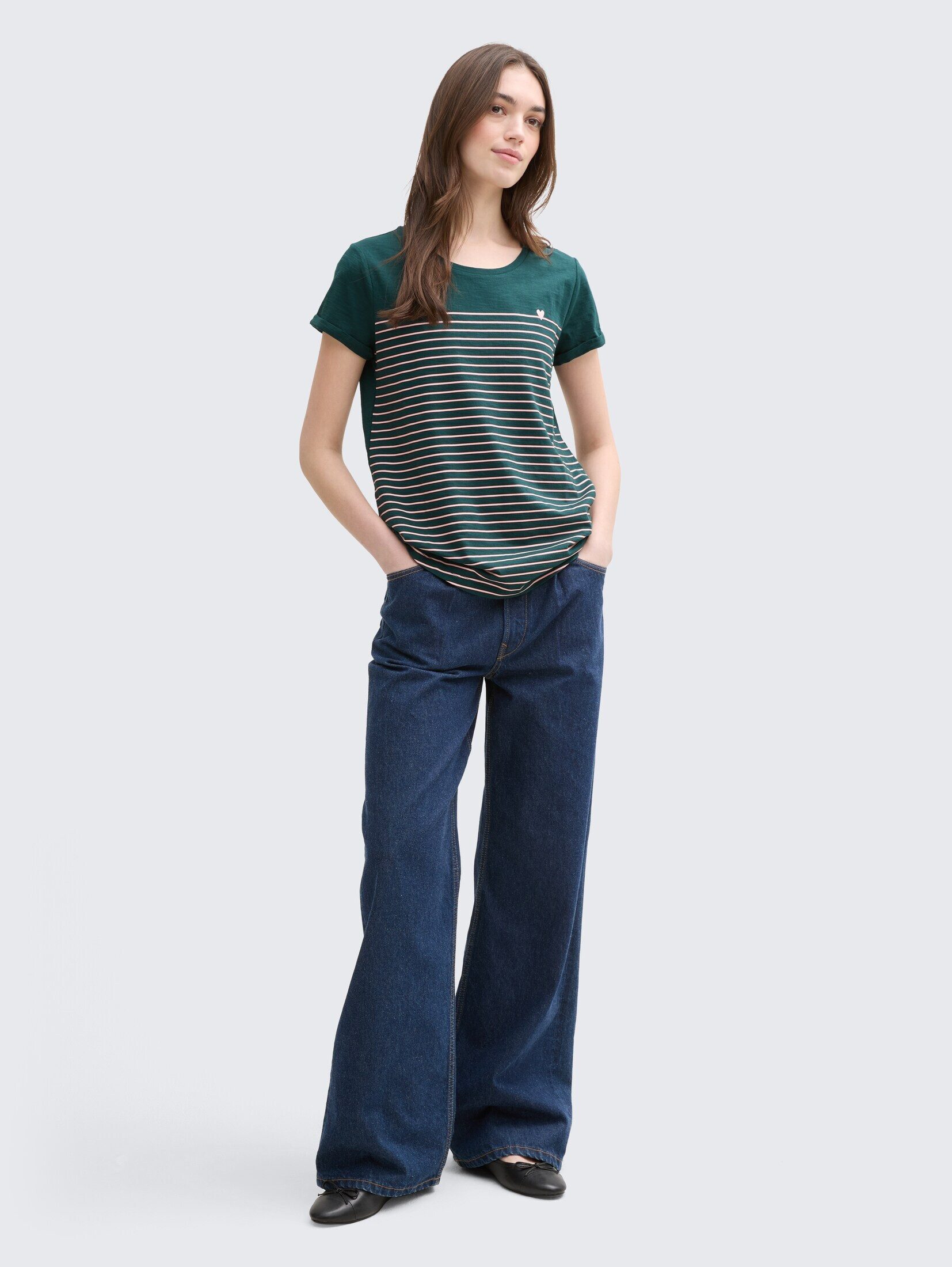 TOM TAILOR Denim T-Shirt T-Shirt T-Shirt mit Streifenmuster