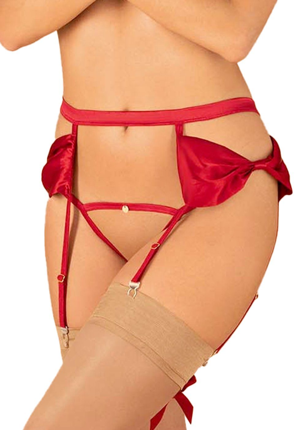 Strumpfhalter Rubinesa Strumpfhalter mit Satin-Schleifen