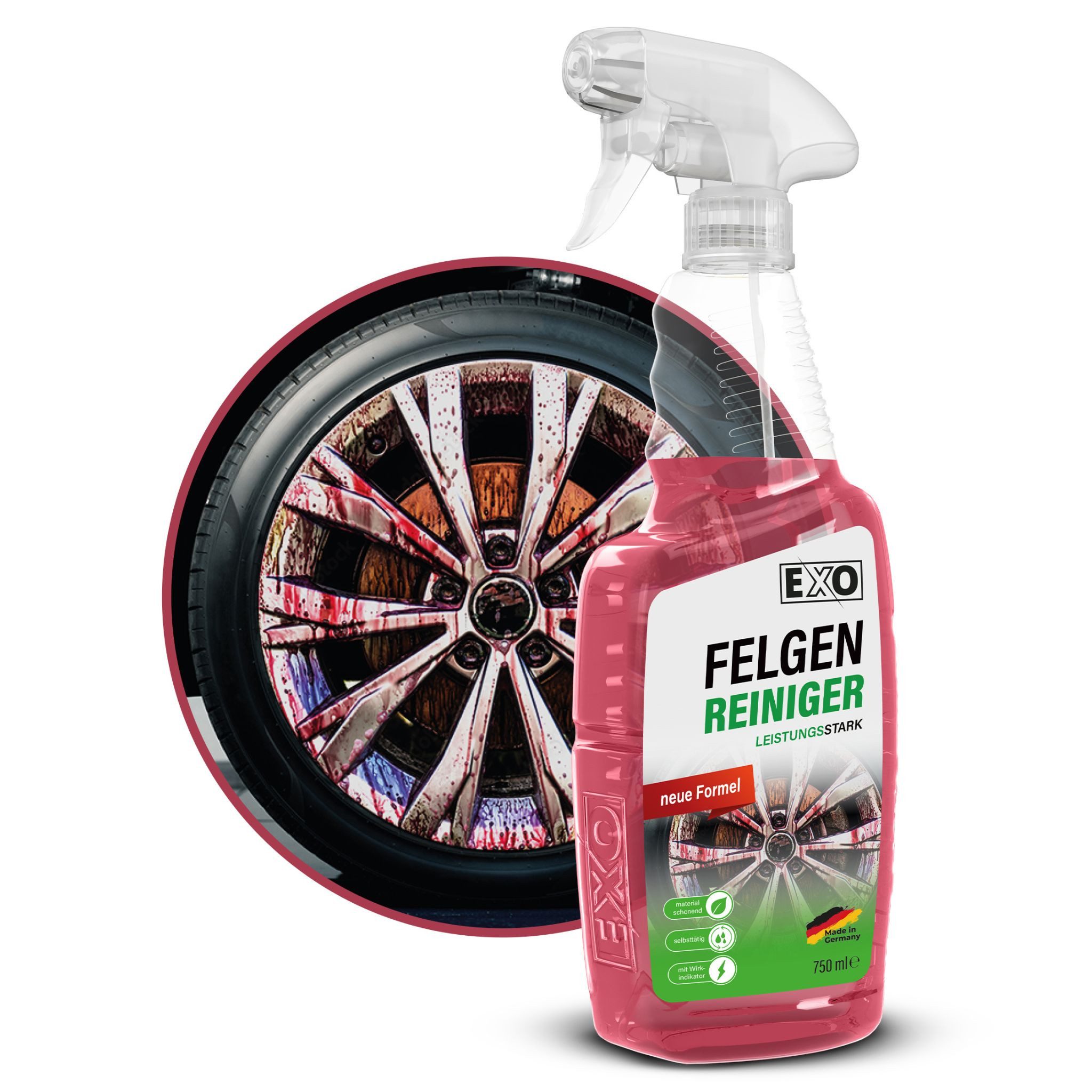 Felgenreiniger für Leichtmetall & Stahlfelgen sowie Radkappen Felgenreiniger