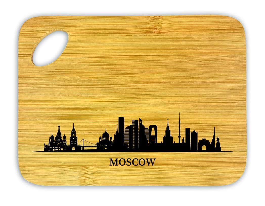 die Stadtmeister Frühstücksbrett Bambus Moskau Moscow, / Skyline